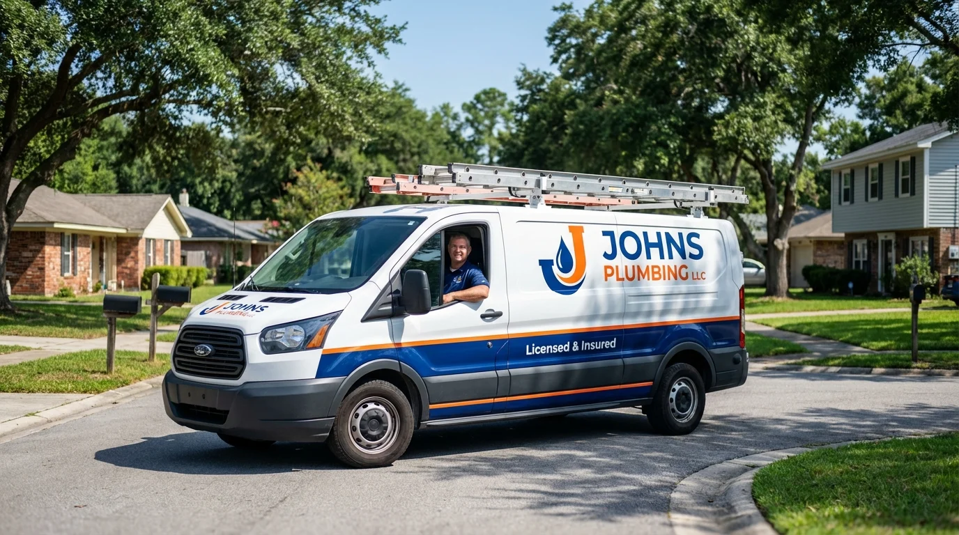 Johns Plumbing LLC service van in Upper Lake, CA