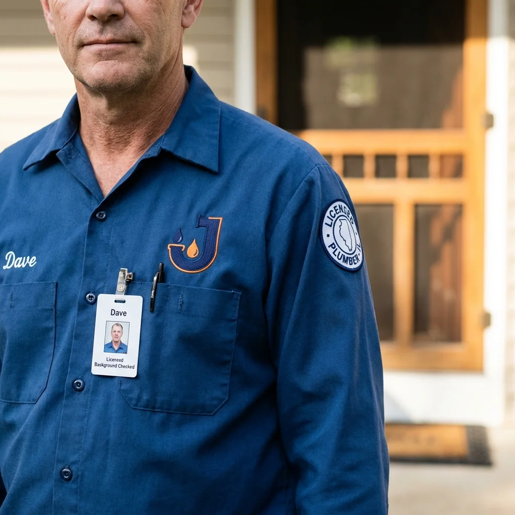 Licensed plumber showing ID badge in Upper Lake, CA