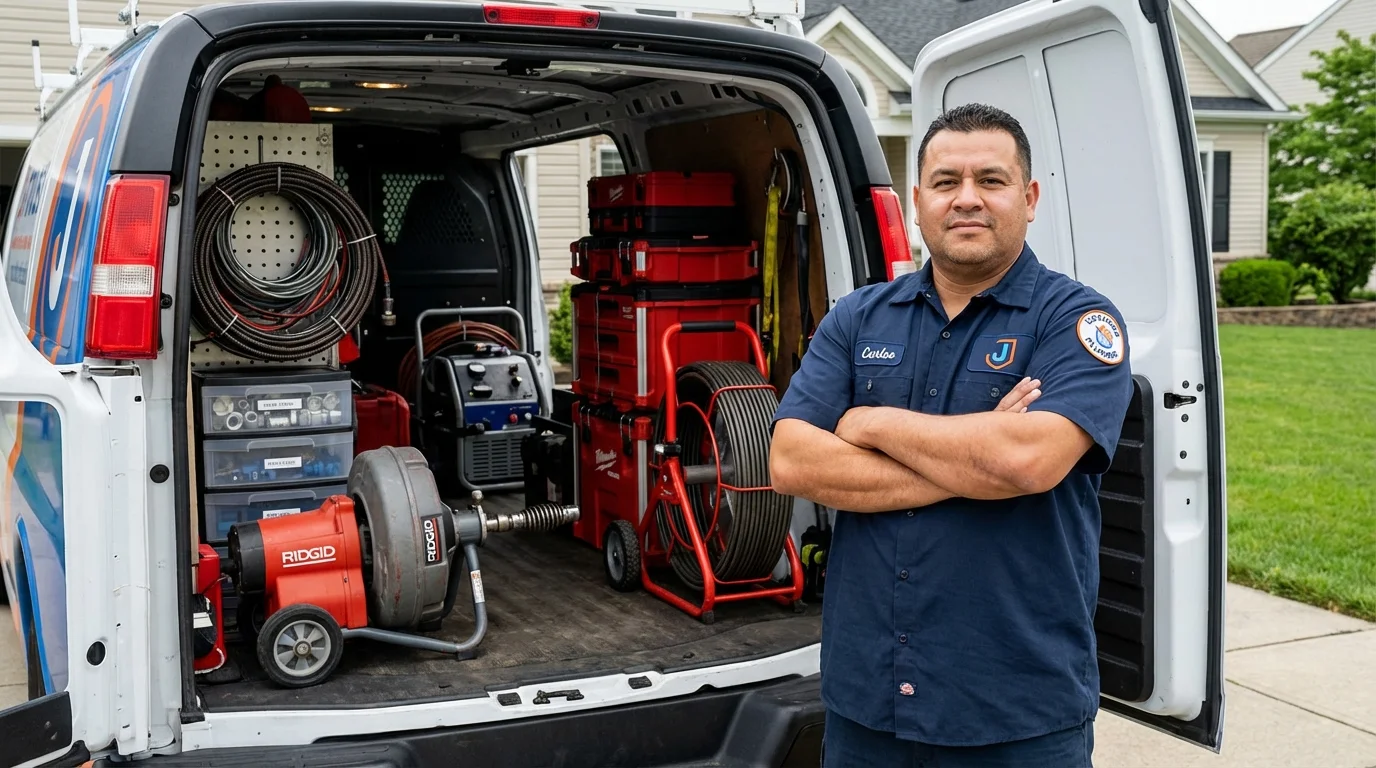 Professional drain cleaning equipment and Johns Plumbing LLC plumber in Upper Lake