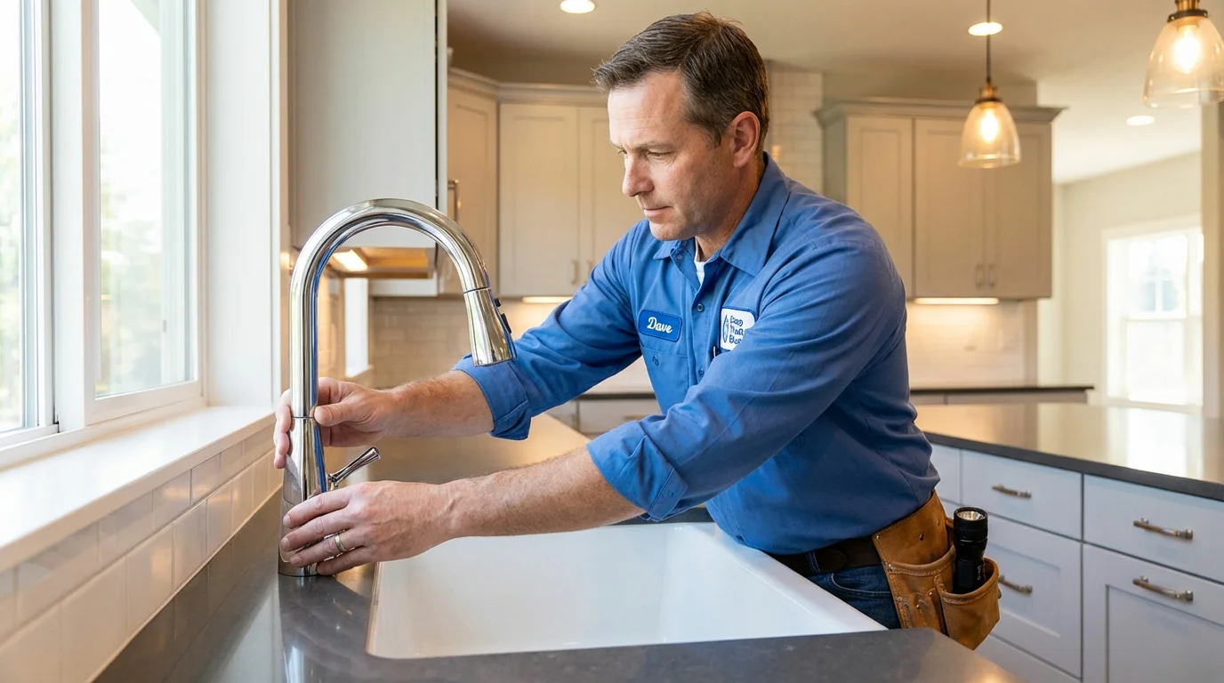 Kitchen faucet installation by Johns Plumbing LLC in Upper Lake